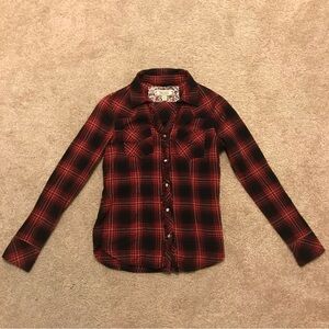 Decree Red and Black Plaid Button-Down Shirt